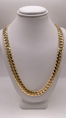 8mm 14 KT Solid Cuban Link Chain