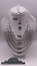 Load image into Gallery viewer, 8mm Solid Miami Cuban Link Chain/Bracelet In Silver