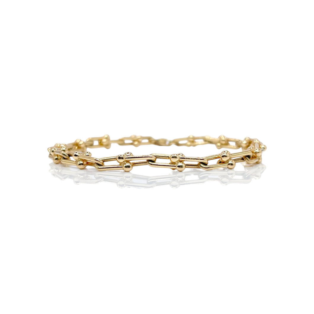5mm Hardware Bracelet In 10 KT Yellow Gold