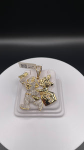 1.14 CT. Custom Pendent Natural Diamond Set In 10 KT Yellow Gold