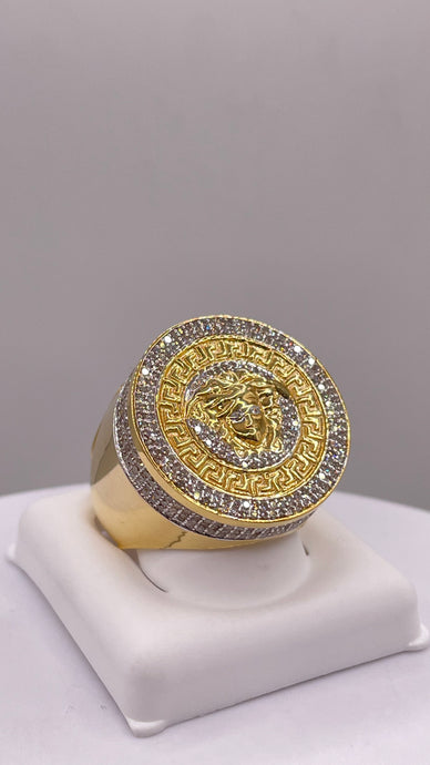 1.66 CT. Natural Diamond Men’s Circle Shape Ring In 10 KT Yellow Gold