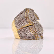 Load image into Gallery viewer, 3.45 CT. Natural Diamond Dollar Sign Ring In 10 KT Yellow Gold