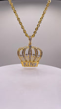 Load image into Gallery viewer, 1.32 CT. Natural Diamond King Pendent &amp; Rope Chain Combo In 10 KT Yellow Gold