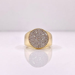 0.58 CT. Natural Diamond Round Shape Men’s Ring In 10 KT Yellow Gold