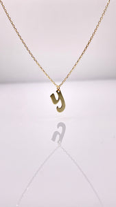 Dainty Initial Pendent & Chain Combo In 10 KT Yellow Gold
