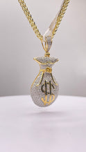 Load image into Gallery viewer, 0.88 CT. Natural Diamond Money Bag Pendent In 10 KT Yellow Gold