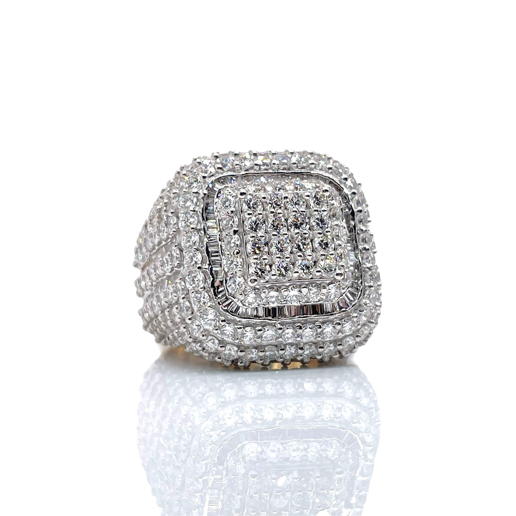 6.53 CT. Lab Grown Men’s Diamond Square Shape Ring In 10 KT Yellow Gold