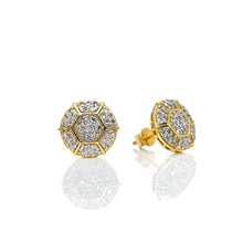 Load image into Gallery viewer, 0.49 CT. Natural Diamond Round Shape Stud Earrings In 10 KT Yellow Gold