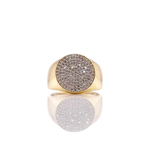 0.58 CT. Natural Diamond Round Shape Men’s Ring In 10 KT Yellow Gold