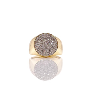0.58 CT. Natural Diamond Round Shape Men’s Ring In 10 KT Yellow Gold