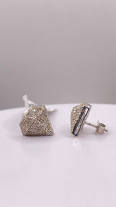 0.60 CT. Natural Diamond, Diamond Shape Stud Earrings In 10 KT White Gold