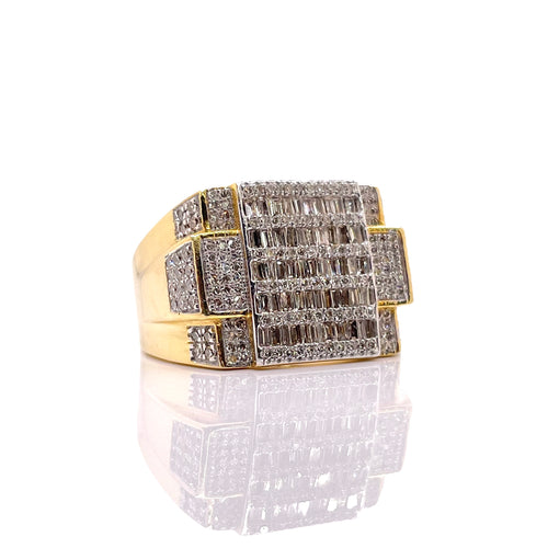1.10 CT. Natural Diamond Men’s Ring In 10 KT Yellow Gold