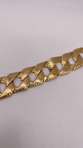 17mm Solid Diamond Cut Men’s Bracelet In 10 KT Yellow Gold