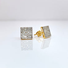Load image into Gallery viewer, 0.37 CT. Natural Diamond Square Shape Stud Earrings In 10 KT Yellow Gold