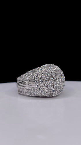 Men’s Round Shape Silver Ring With CZ