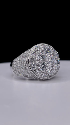 Silver Round Shape Men’s Ring With CZ