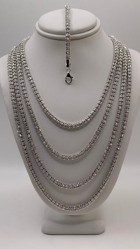4.0mm Diamond Cut Icy Link Chain In 10 KT White Gold
