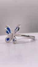 Load image into Gallery viewer, Silver Butterfly Ring With CZ