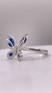 Silver Butterfly Ring With CZ