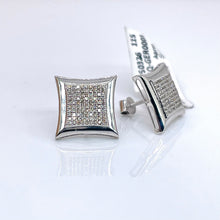 Load image into Gallery viewer, 0.37 CT. Natural Diamond Square Shape Stud Earrings In 10 KT White Gold