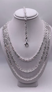 3mm Byzantine Link Chain/Bracelet In Silver