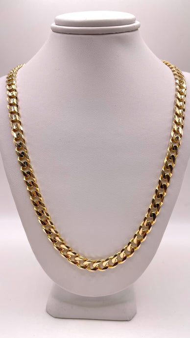 6.4mm Solid Curb Link Chain In 10 KT Yellow Gold