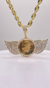 1.16 CT. Angel Wing Memorial Pendent In 10 KT Yellow Gold