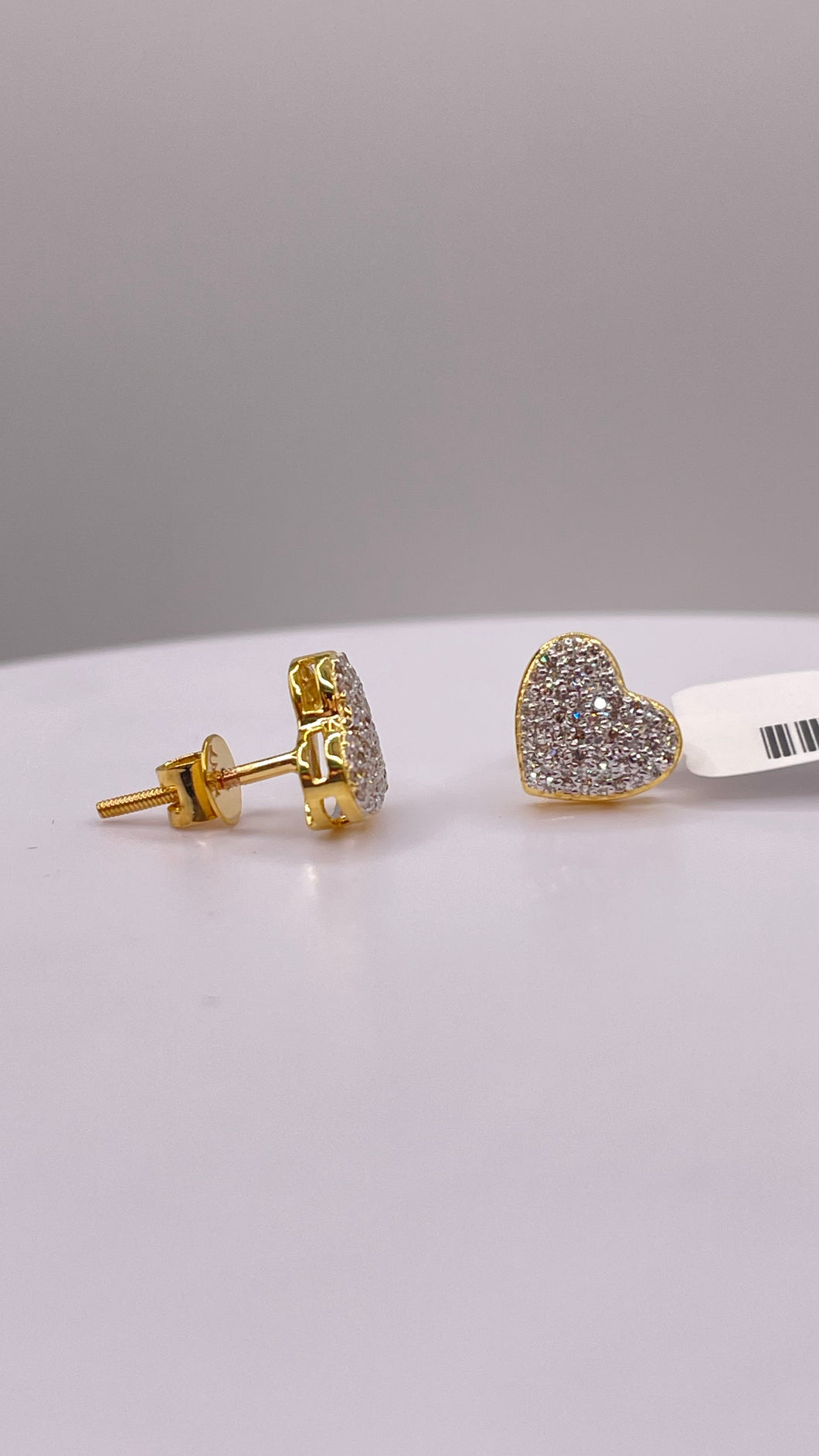 0.26 CT. Natural Diamond Heart Shape Stud Earrings In 10 KT Yellow Gold