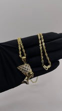 Load image into Gallery viewer, Nefertiti Pendent &amp; Chain Combo In 10 KT Yellow Gold