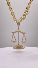 Load image into Gallery viewer, 0.68 CT. Natural Diamond Scale Pendent &amp; Rope Chain Combo In 10 KT Yellow Gold