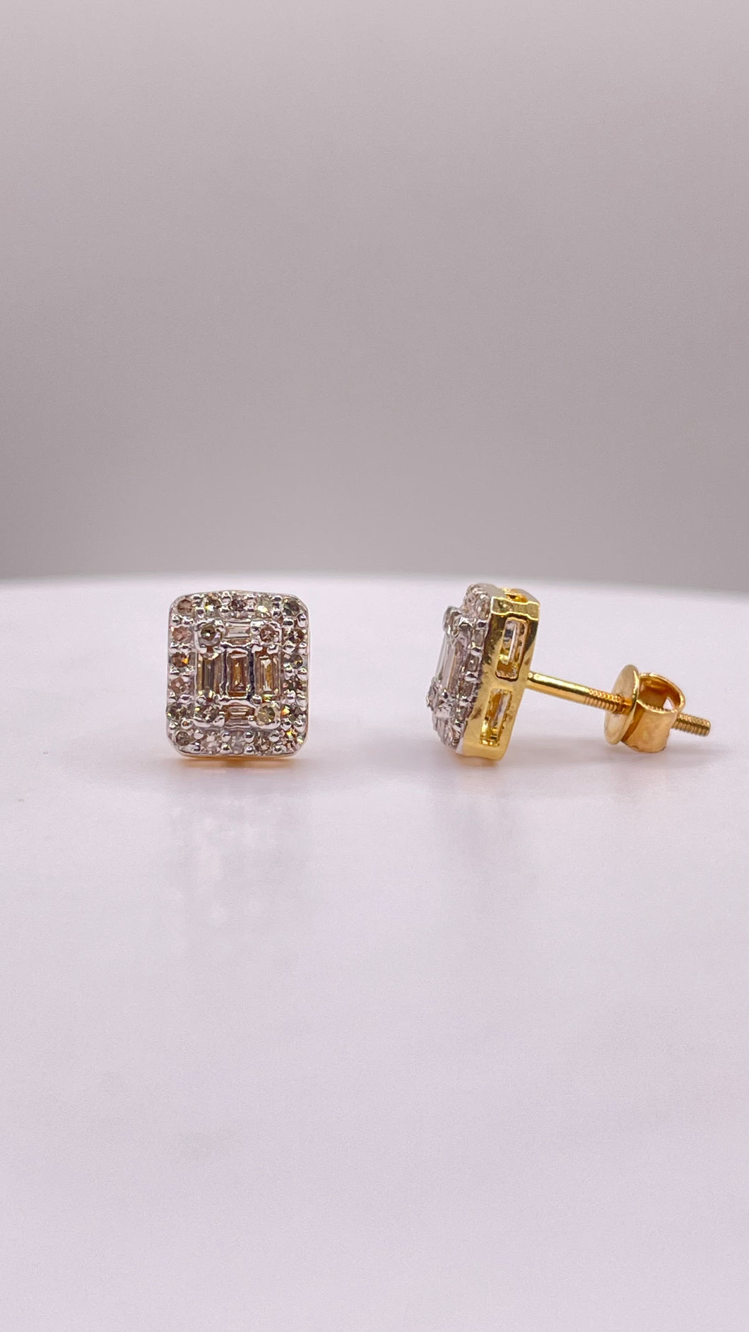 0.40 CT. Natural Diamond Stud Earrings In 10 KT Yellow Gold