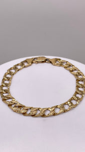 7.6mm Men’s Link Bracelet In 10 KT Yellow Gold