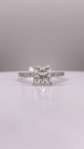 1.55 C.T T.W Princess-Cut Lab Grown Diamond Engagement Ring In 14 KT Yellow Gold