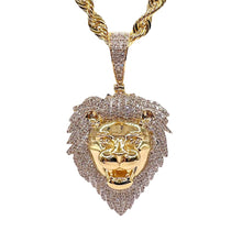 Load image into Gallery viewer, 0.68 CT. Natural Diamond Lion Pendant In 10 KT Yellow Gold
