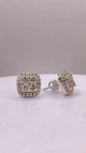0.90 CT. Natural Diamond Men’s Stud Earrings In 10 KT White Gold