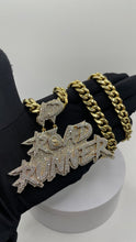 Load image into Gallery viewer, 6.30 CT. Natural Diamond Road Runner Pendent &amp; Cuban Chain Combo In 10 KT Yellow Gold