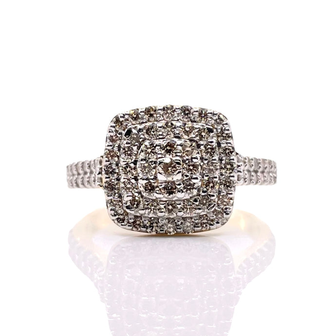 0.87 CT. Natural Diamond Ladies Ring In 10 KT Yellow Gold