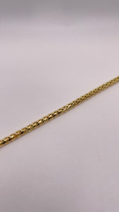 3.9mm Palm Wheat Franco In 10 KT Yellow Gold