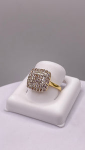 0.70 CT. Natural Diamond Square Shape Women’s Ring In 10 KT Yellow Gold