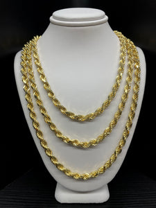 5.0mm Solid Rope Chain In 10 KT Yellow Gold