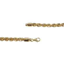 Load image into Gallery viewer, 5mm Diamond Cut Rope Chain In 14 KT Yellow Gold