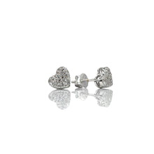Load image into Gallery viewer, 0.14 CT. Natural Diamond Heart Shape Earrings In 14 KT White Gold