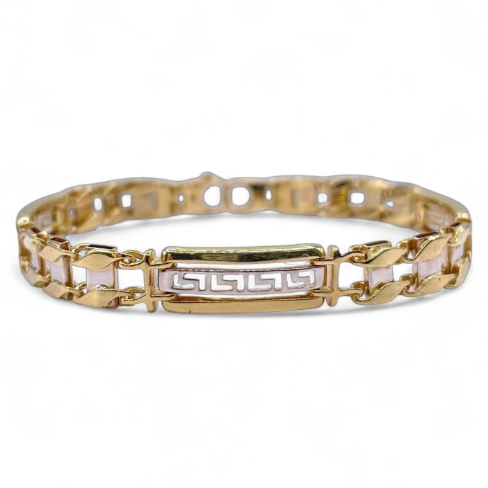 14 KT Two-Tone Gold Men’s Versace Design Bracelet