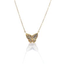 Load image into Gallery viewer, Butterfly Necklace &amp; Bracelet Set In 18 KT Yellow Gold