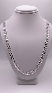 6mm Solid Miami Cuban Chain/Bracelet In Silver