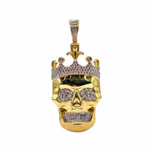 Load image into Gallery viewer, 0.96 CT. Natural Diamond Skull Pendant In 10 KT Yellow Gold