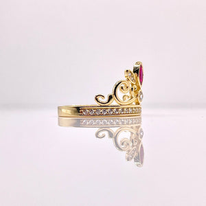 Women’s Tiara CZ Ring In 10 KT Yellow Gold