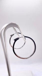 Women’s Silver Hoop Earrings In Silver With CZ