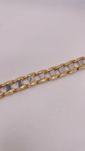 10.3mm Two-Tone Men’s Bracelet In 10 KT Yellow & White Gold