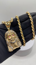 Load image into Gallery viewer, Diamond-Cut Jesus Pendent In 10 KT Yellow Gold